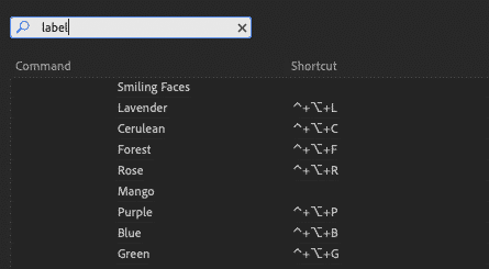 shortcut keys for mac adobe premiere volume